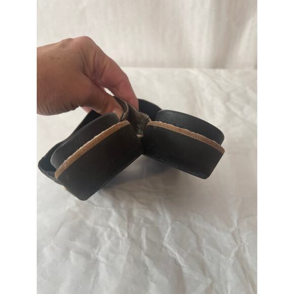 Trask Codi Crossover Leather Slip On Slide Black Silver Women’s Sandal Size 7 - Picture 5 of 6